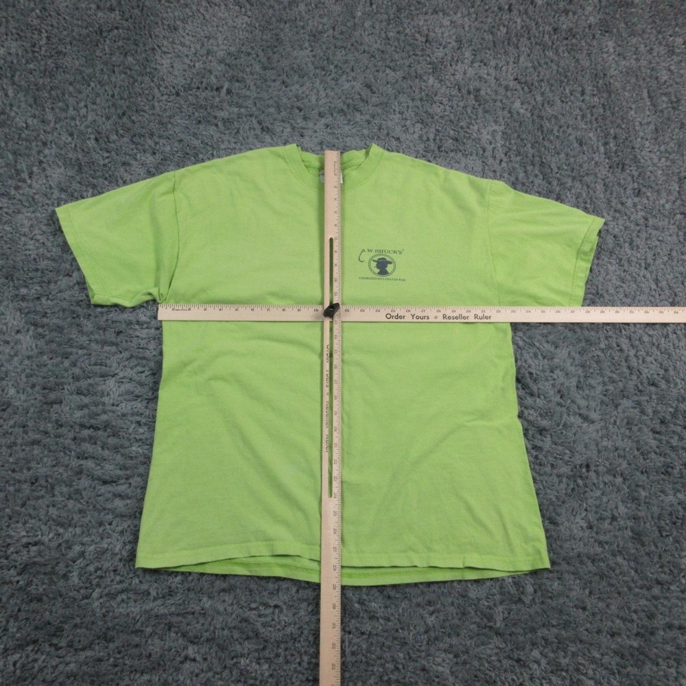 Seafood Graphic Slogan Shirt Mens XL Green Big Mussels Legs Tails Hanes Beefy-T - Picture 3 of 13